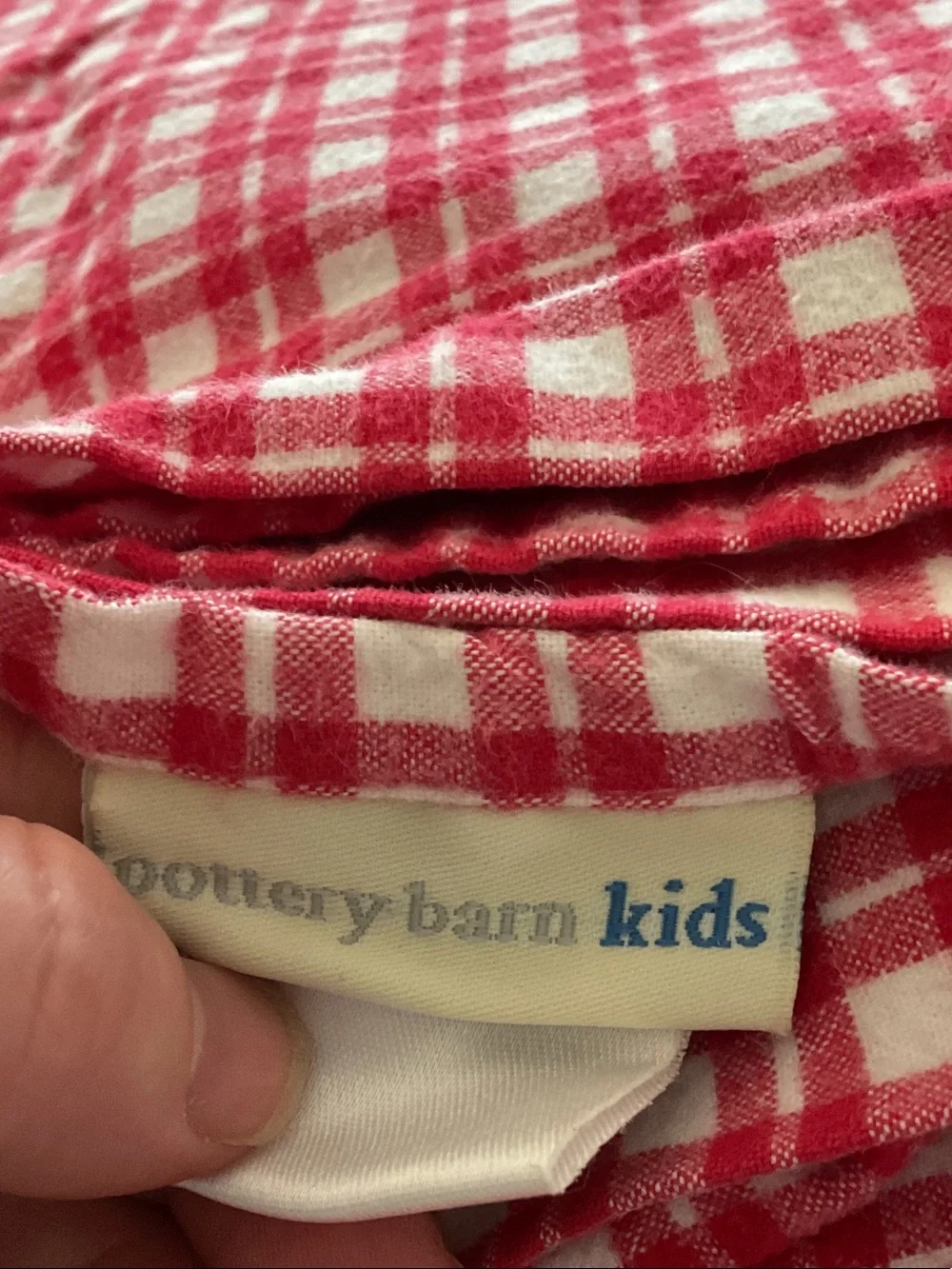 Pottery Barn Kids Red and White Plaid Cotton Twin sheets flat fitted - Picture 2 of 5